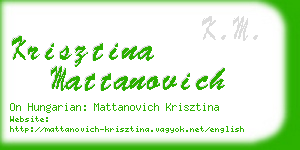 krisztina mattanovich business card